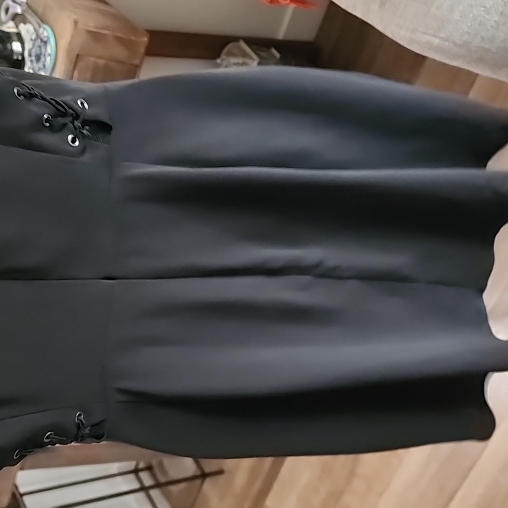 Greylin x Anthropologie Black Lace-Up Sleeveless Midi Dress - Picture 6 of 7